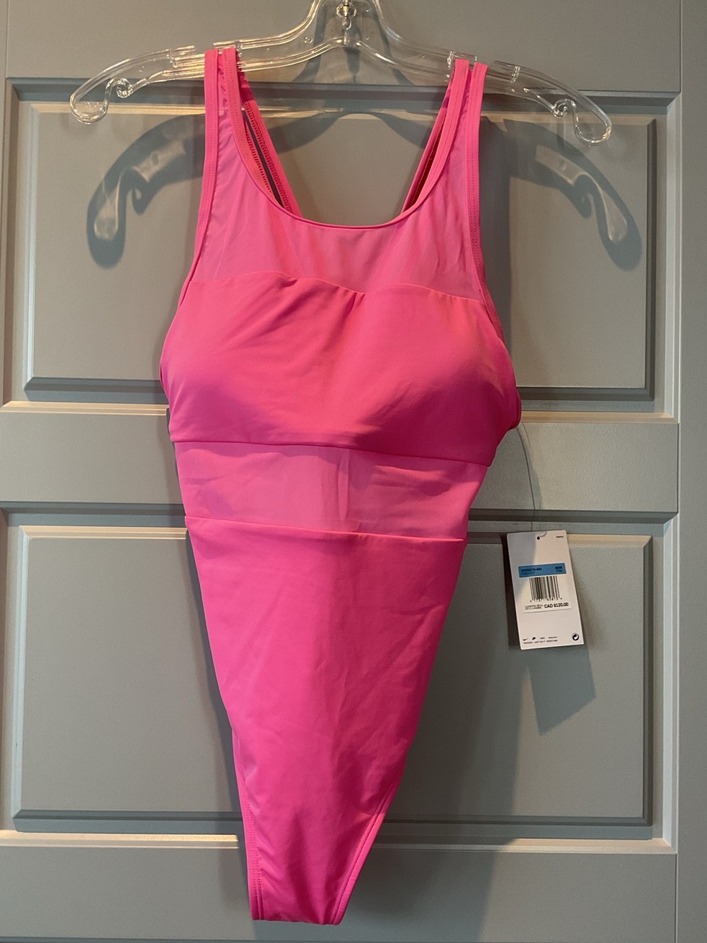Nike Women's Mesh V-Back One-Piece Swimsuit — Laser Fuchsia (New with Tags)